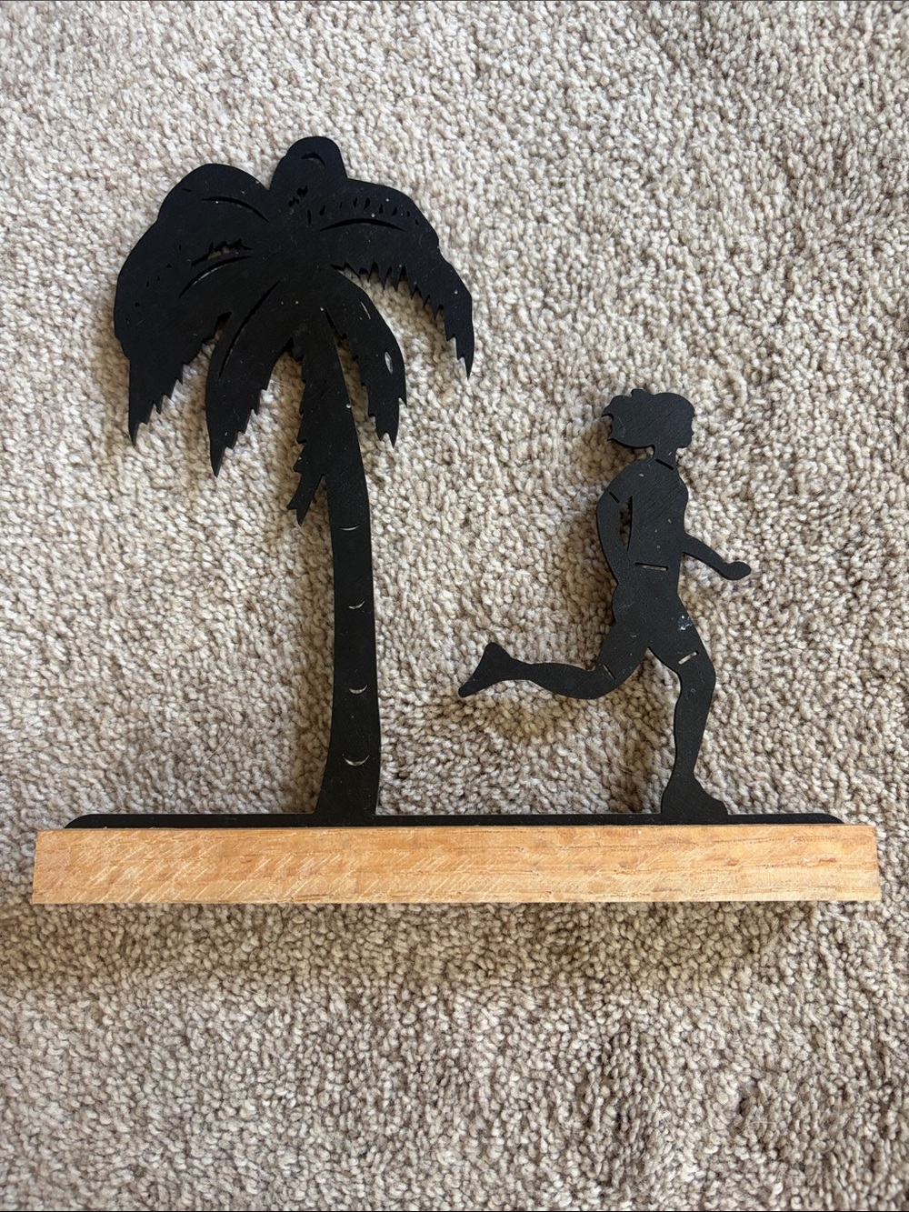 Black Palm Tree & Runner Silhouette Wall Decor - Unbranded
